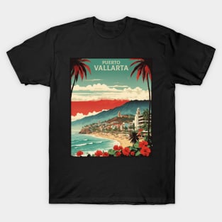 Puerto Vallarta Mexico Vintage Poster Tourism 2 T-Shirt